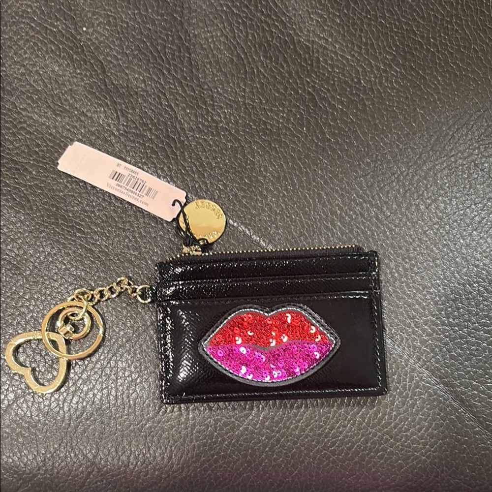 Victoria secret Card Holder with Sequin Lips and mirror